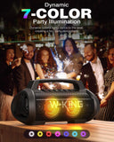 W-KING 120W Peak 70W Speakers Bluetooth Wireless, IPX6 Waterproof Portable Bluetooth Speaker Loud, Outdoor Bluetooth Speaker with Subwoofer/42H/DSP/EQ/RGB/Powerbank/MIC in, Large Party Boombox Speaker W-KING