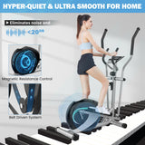 Elliptical Machine, Dripex Magnetic Elliptical Training Machines, Hyper-Quiet Fitness Cardio Elliptical Trainer w/ 6KG Flywheel, 8 Resistance Levels, Heart Rate Sensor, LCD Monitor & Device Holder Dripex