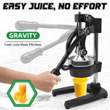 Hand Press Juicer Machine, Commercial Heavy Duty Cast Iron manual Press, for Orange Juice Lime Lemon Pomegranate, Easy to Use & Clean