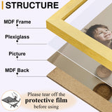 decorUhome Gold Triple 4x4 Picture Frame Vertical, MDGD08