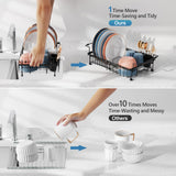 Expandable in Sink Dish Drying Rack - Adjustable Capacity (12.4''-17.1''L) or Over The Sink Dish Drainer Drying Rack iSPECLE