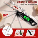 Meat Thermometer Digital，IP67 Waterproof Cooking Thermometer with Backlight, Calibration & Hold Function，Food Thermometer for Cooking,Outdoor Grilling, Black