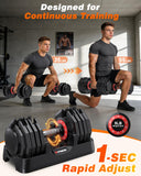 Rendpas Adjustable Dumbbells Set of 2, 1-Sec Adjustable Weights Dumbbells Set, 10 in 1 Dumbbell Set with Anti-Slip Texture Handle, Weight Set For Home Gym Suit both Men and Women
