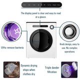 Dessiz 1.6 Cu.Ft.,11LBS Compact Dryer 950W Portable Clothes Dryer Machine with Stainless Steel Drum and Exhaust Hose,Dryer for RVs, Apartments,Dorm Rooms- Quiet, Sturdy,Easy to Use and LED Display