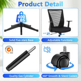 Home Office Chair Ergonomic Desk Chair Mesh Computer Chairs with Armrests Executive Rolling Wheels Swivel Heavy Duty Chairs Office,