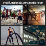 Outroad Battle Rope, 1.5" Diameter 30ft Poly Dacron Workout Exercise Training Heavy Rope, Workout Equipment for Crossfit Training Home Gym & Fitness Exercises, Black OUTROAD OUTDOOR CAMPING GARDEN PATIO