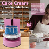 ZAWAYINE Cake Decorating Machine Automatic Cake Frosting Machine Cake Frosting Machine Automatic Frosting Turntable With Graduated Scraper 60-320RPM Electric Cake Turntable For 4-12 Inch Cake (Pink)