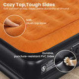 CHERIMOR Queen Air Mattress with Built-in Pump, 800 lbs Max Support, Stable Edges Design, 48-Hour Leak-Tested Durable PVC, 3-Min Fast Inflation, Portable Inflatable Bed for Home Guests & Travel