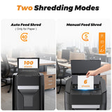 100-Sheet Auto Feed Paper Shredder with Wheels – High-Capacity, Quiet, Cross-Cut for Home & Office