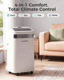 HAUSHOF 12000 BTU Portable Air Conditioners, Portable AC with Cool, Fan, Dry & Sleep Mode, AC Unit Portable with 35°-70° Auto Swing, Remote Control,24H Timer, Window Kit & Exhaust Hose Sleeve Included