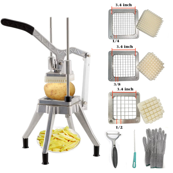 Commercial Vegetable Fruit Chopper, Professional Potato Slicer, Manual Veggie Chopper Cutter Machine, French Fry Cutter Griplus