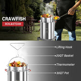 30QT & 10QT Outdoor Fryer | Turkey Fryer | Seafood Boil Pot | Cover & Skimmer Included | 50,000BTU Propane Burner | Aluminum Deep Fryer Pot with Basket | Crab, Seafood & Crawfish Boiler