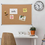 VIZ-PRO Cork Notice Board, 48 X 32 Inches, Cork Bulletin Board with Silver Aluminium Frame
