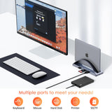 13-in-2 USB C Docking Station with 100W Power Adapter, Laptop Dock Stand with 2 HDMI, VGA, 5 USB, PD 3.0, RJ45, SD/Micro SD, Audio