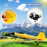 Yellow RC Plane for Kids Upgrade F-22 Raptor Fighter RC Airplane Remote Control Airplane Toys 2.4 GHZ Smart 6-axis Gyro Stabilizer RTF RC Jet Aircraft Easy to Fly Outdoor Toy RC Glider for Beginners