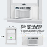 ROVSUN 12000 BTU Window Air Conditioner with Heat, Window AC Unit & Heater Combo with APP & Voice Smart Control, Timer Function & Easy Installation Kit, Work with Alexa/Google Assistant, 208/230V