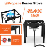 18QT Propane Deep Fryer | Outdoor Fish Fryer with 2 Baskets,Tong, Cover,Lid & Thermometer | Aluminum Deep Fryer with 55,000 BTU Propane Burner - Ideal for Fish, Chicken Wings & Outdoor Gatherings