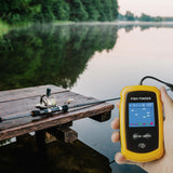 Portable Wired Fish Finder Ice Kayak Fishing Gear Depth Finder with LCD Display Sonar Transducer
