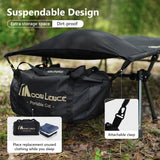 MOON LENCE Height Adjustable Camping Cot - Supports 330 lbs, Portable Folding Bed with Leg Extenders for Camping, Hiking, Sleeping, 1 Pack, Black