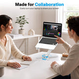 OMOTON LA10 360° Rotating Laptop Stand Riser Foldable for Desk, Silver
