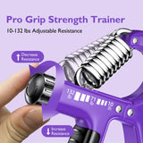 FitBeast Grip Strengthener Forearm Strengthener, Adjustable Hand Grip for Strength Training & Rehabilitation, 10-132 lbs Resistance, Ideal for Athletes and Physical Therapy (1 Piece Purple)