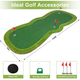 Luricaa Golf Putting Green Mat for Indoor Outdoor, Professional Golf Training Mat Aids for Professional Practice (5×12ft E)