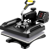 30 * 38CM 8 in 1 Combo Heat Press Machine 360° Rotation Sublimation Printer Cap Shirt Mug Plate Transfer for Offices and Factories(Rojo)