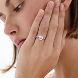 MSBLUE® 2ct Size 6.5 Round Cut Moissanite Engagement Ring, Promise Ring