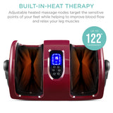 Best Choice Products Heated Shiatsu Foot Massager for Pain Relief, Plantar Fasciitis, Neuropathy, Blood Circulation w/Compact Design - Burgundy