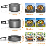 Lixada 10pcs Camping Cookware Mess Kit, Non-Stick Lightweight Stackable Pot Pan Bowls Camping Cooking Set with Storage Bag, Portable Outdoor Cookware Accessories for Backpacking Hiking Picnic