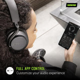 Wireless Noise Cancelling Headphones, Premium Studio-Quality Sound, Bluetooth 5, Customizable EQ - Black Shure