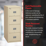 4 Drawer Legal & Letter Fire Safe File Cabinet, Key Lock, 1 Hour Fire Rated UL Rated & Water Resistant