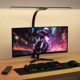 SIBRILLE Upgraded Desk Lamp for Home Office - Dimmable Computer Desk Light with Remote, Modern Architect Task Lamp with Color Changing, Flexible Desktop Lamp with Gooseneck for Monitor, Double Head