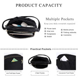 Small Crossbody Bags for Women Multi-Pocket Shoulder Purse (Black)