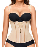 Nebility Waist Trainer for Women Corset Shapewear Tummy Control Faja Body Shaper Waist Cincher with Adjustable Strap(Beige,Medium)