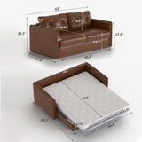 NessCarsti 63" Convertible Sofa Bed, Pull-Out Loveseat Couch with Mattress