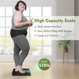 ZOETOUCH 560lbs Bathroom Scale for Body Weight Over 500 lbs, Accurate Digital Weighing Machine with Wide Platform 12.2" x 12.9", Large Backlit LCD Display,High Capacity for Heavy Duty Seniors