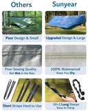 Camping Hammock-Hammocks with Net and Rain Fly Tarp - Portable Single &Double Lightweight Nylon Parachute Hammocks Sunyear