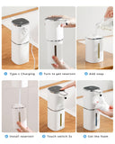 DODO MEKIA 2 Pack Automatic Foaming Soap Dispenser, 400ml//13.53oz, USB Rechargeable, 9- Adjustable Foam Levels, IPX5 Waterproof, Touchless & Wall/Tabletop Use for Kitchen Bathroom, White