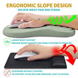 Hokafenle 2 in 1 Ergonomic Mouse Pad Wrist Support & Wrist Rest for Computer Keyboard Set, with Relieve Carpal Tunnel Pain Massage Bulge and Full Memory Gel Design (2In1 Set, Light Green)