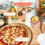 Electric Can Opener, Auto-Turn, Knife Sharpener, Bottle Opener, Easy-Clean, Corded, One-Touch, Stainless Steel Blade (White Icing)