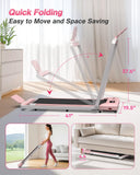 WELLFIT Foldable Treadmill with Incline, 320 LBS Capacity Walking Pad with Handle Bar, Portable Walking Pad Treadmills for Home