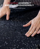 HAPBEAR 0.56'' Thick 24 Pcs 96 Sq Ft Exercise Equipment Mats - High-Density Rubber Top EVA Foam Interlocking Mats, 24x24in Tiles, Heavy-Duty Treadmill Mat for Hardwood Floors, Home Gym Mat