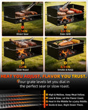 Charcoal Grill, Park Style Charcoal Grill, 30" x 17" Heavy Duty BBQ Grill Charcoal, Adjustable Single Post Barbeque Grill for Camping, Outdoor Cooking, Backyard, Patio, Camp Grilling Barbecues Cookout