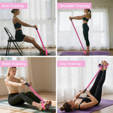 Resistance Bands with Handle, 6-Tube Elastic Foot Pedal Resistance Band, Natural Rubber Ankle Puller Sit-up Exercise, Multifunction Fitness Bands for Abdomen
