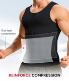 Nebility Compression Shirt Men Tank Top Compression Undershirt Mens Shapewear Body Shaper Waist Trainer Tummy Control Vest, Black - Large