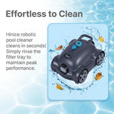 Hinice Cordless Robotic Pool Cleaner,Automatic Pool Vacuum Robot for In-Ground/Above Ground Pools,150 Min Runtime, IPX8 Waterproof, 2200 Sq Ft Coverage (Dark Grey)