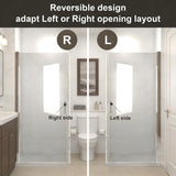 LOHCEH Semi-Frameless Shower Door,Made of 36" W X 72" H 1/4-Inch Tempered Glass,Safe and Aesthetically Pleasing,Suitable for Standing Shower,Silvery