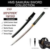 Hand Forged 1045 Carbon Steel Dancing Crane Wakizashi Full Tang Sword