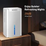 Dehumidifier, 95OZ Dehumidifier for Home 1000 Sq.Ft - Quiet with Auto Shut Off & Relaxing 7 Color Ambient Light,Ideal for Livingroom, Bedroom, Basement(White)